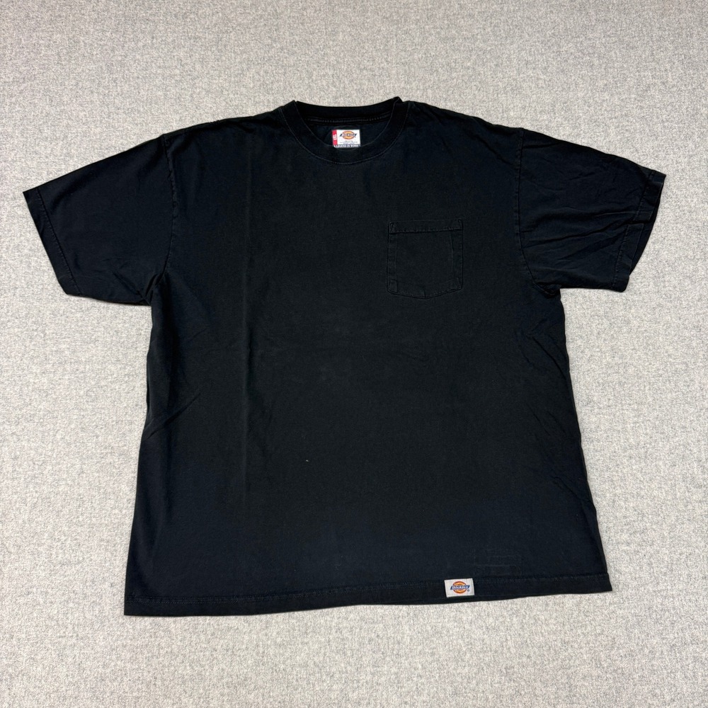 Dickies Pocket T-Shirt Size 2XL Black 100% Cotton Short Sleeve Workwear Tee Men